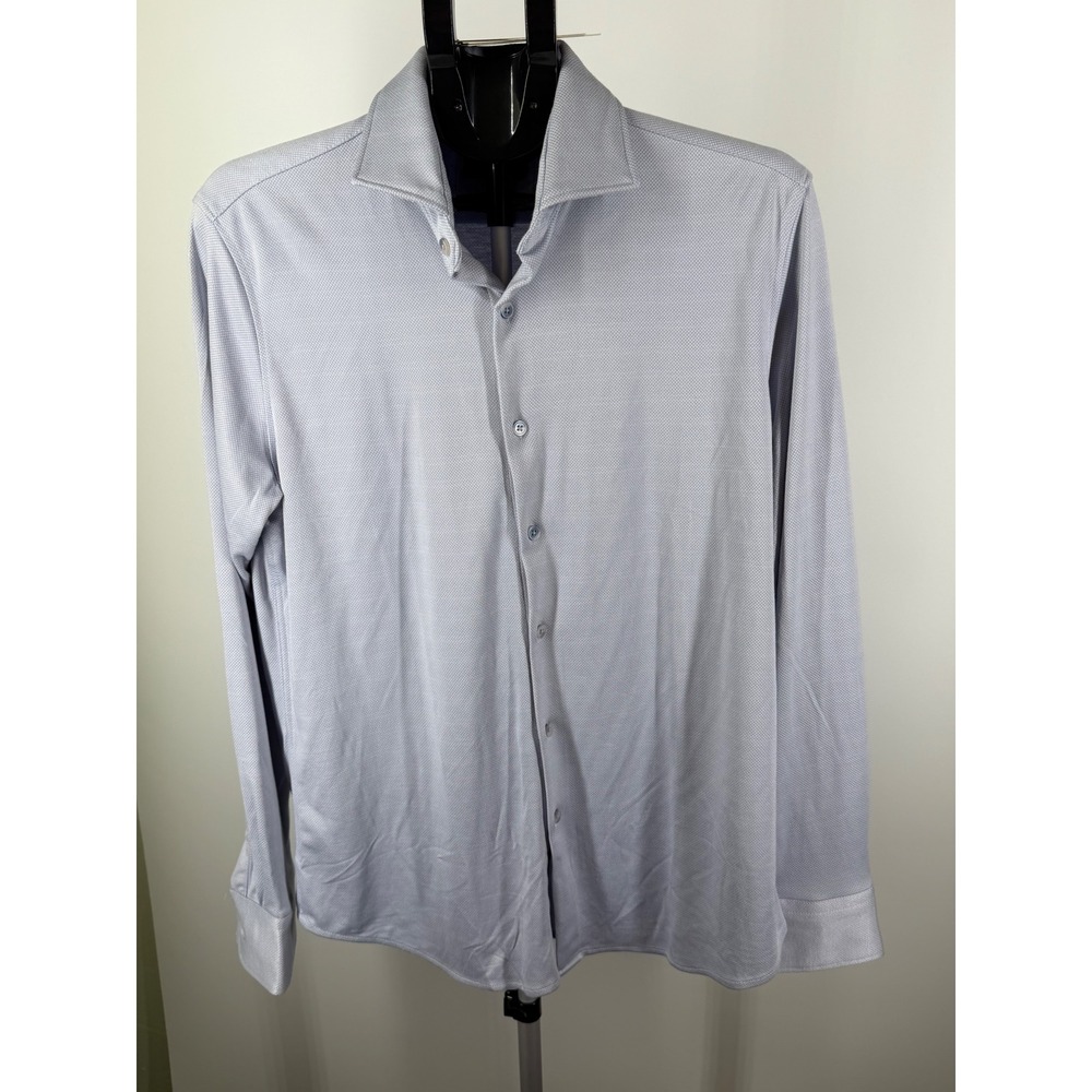 Marc Asher New York‎ Mens Long Sleeve Button Down Blue Shirt  Size M